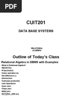 Lecture 7 - Relational Algebra in DBMS