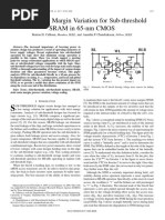 Static Noise Margin Variation For Sub-Threshold SRAM in 65-nm CMOS