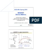 Mosfet Device Metrics: ECE-305: Spring 2015