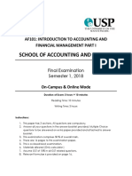 AF101 Final Exam S1 2018