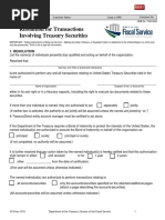 Resolution For Transactions Involving Treasury Securities