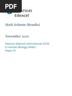 Mark Scheme (Results) November 2020: Pearson Edexcel International GCSE in Human Biology (4HB1) Paper 01