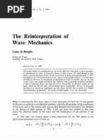 The Reinterpretation of Wave Mechanics: Louis de Broglie