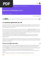 La Syntaxe Générale Du C# - Apprenez À Développer en C# - OpenClassrooms - 1604255914636