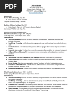 Counseling Resume