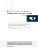 El Trabajo Social y Su Intervención Desde Los Ejes Transversales Un Reto para Asumir en La Educación