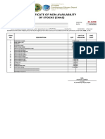 Certificate of Non-Availability of Stocks (Cnas) : PS-DBM Zamboanga Sibugay Depot