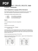 Chapter 3 Oracle Insert, Delete, Update - DML