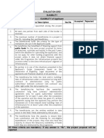 Evaluation Grid Eligibility ELIGIBILITY of Applicant Code Criterion/ Description Yes/No Accepted Rejected