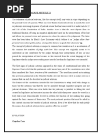 Judicial Activism and Article 21: Personal Views About Public Policy, Among Other Factors, To Guide Their Decisions." (I)