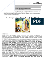 PRACTICA DE LA HISTORIA DE LA VIRGEN DE GUADALUPE (3° Sec. Religión) Semana 13