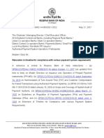 Reserve Bank of India: Relaxation in Timeline For Compliance With Various Payment System Requirements