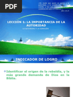 Lección 1 - La Importancia de La Autoridad