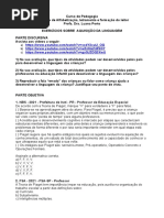 Exercícios Sobre Aquisição Da Linguagem - Com Gabarito