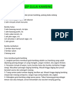 Resep Gulai Kambing