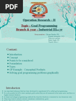 Operation Research - II Goal Programming Industrial III Yr: Topic: Branch & Year