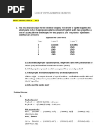 Basics of Capital Budgeting Homework Name: Namata, Mike A. IA21