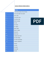 List of Common Medical Abbreviations