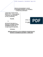 CHURCHES UNITED WITH ISRAEL, INC., A Texas nonprofit Corporation; and MICHAEL EVANS, an Individual; and FREE CHAPEL WORSHIP CENTER, INC., a Georgia nonprofit corporation, Defendants.  United States District Court for the Northern District of Georgia Gainesville Divion.  Civil action file No. 2:20-CV-00156-RWS.