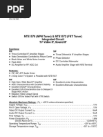 NTE1570 (NPN Tuner) & NTE1572 (FET Tuner) Integrated Circuit TV Video IF, Sound IF