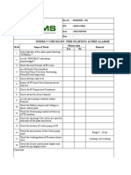 Weekly Checklist-Fire Fighting & Fire Alarms: SL - No Scope of Work Observation Remark Yes No