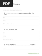 Determiners Exercise: 1. .. Students Attended The Class