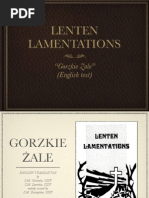 Lenten Lamentations (Gorzkie Zale)