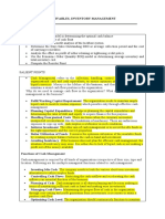 Notes in Cash Receivables Inventory MGT