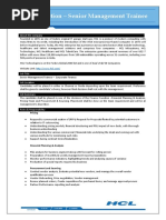 Job Description - Senior Management Trainee: About The Company