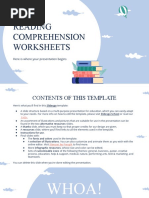 Reading Comprehension Worksheets by Slidesgo