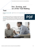 Administration, Scoring, and Interpretation of The Trail Making Test