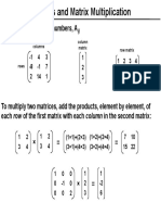 A Matrix Is An Array of Numbers, A: Columns Column Matrix Row Matrix