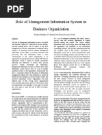 Role of Management Information System in Business Organization