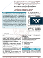 Study On Behaviour of Concrete by Replacing Cement Partially With Powdered Glass and Sandling Wood
