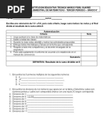 Evaluacion Matematicas Sextos