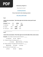 Exercises For Task 1: Listening Section