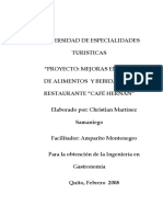 "Proyecto - Mejoras en El Area de Alimentos y Bebidas Del ...