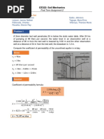 Problem Set On Soil Mechanics