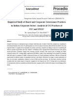 Empirical Study of Board and Corporate Governance Practices in Indian Corporate Sector: Analysis of CG Practices of Itc and Ongc