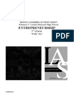 Entrepreneurship: 3 Quarter Week 1&2