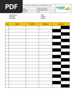 26071-JO-HSE-013 Toolbox Meeting Attendance List