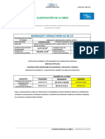 Clasificacion de La Obra