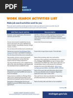 Work Search Activities List