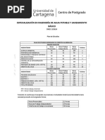 Plan de Estudios Especializacion en Agua Potable y Saneamiento Basico