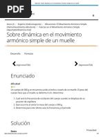 Ejercicio - Sobre Dinámica en El Movimiento Armónico Simple de Un Muelle