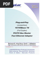 Plug-and-Play (Jumperless) 10/100base TX (Full Duplex) PCI/TX Bus Master Fast Ethernet Adapter