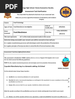 2021 FT HSC Task 2 Food Manufacture