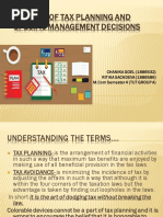 Concept of Tax Planning and Specific Management Decisions: CHANIKA GOEL (1886532) RITIKA SACHDEVA (1886586)