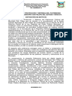 N° 59 Ordenanza de Protección y Defensa Del Patrimonio Cultural Del Municipio San Felipe Del Estado Yaracuy