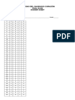 Colegio Del Sagrado Corazón: Final Exam Answer Sheet